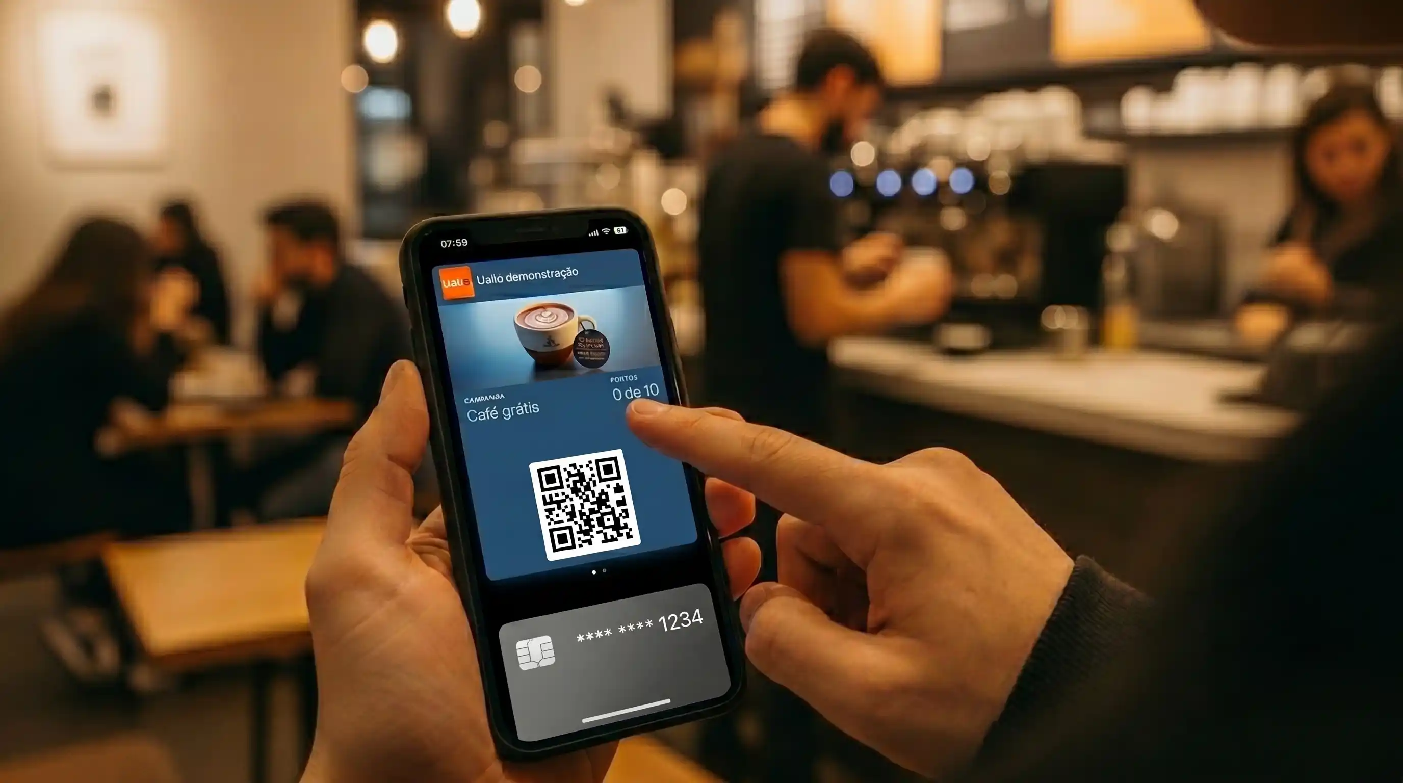 Smartphone com cartão digital